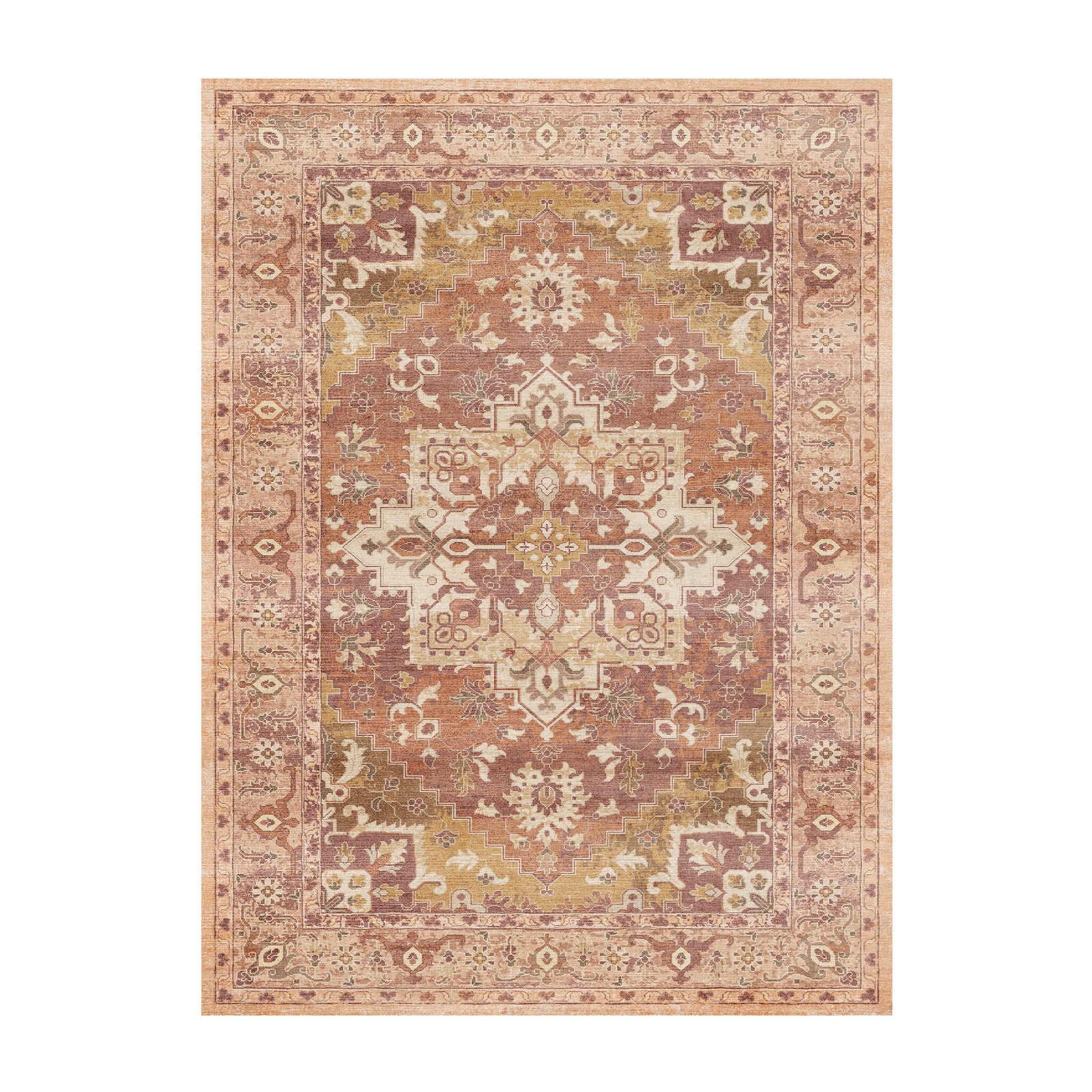 Tapis vintage - Sage Medallion Terracotta