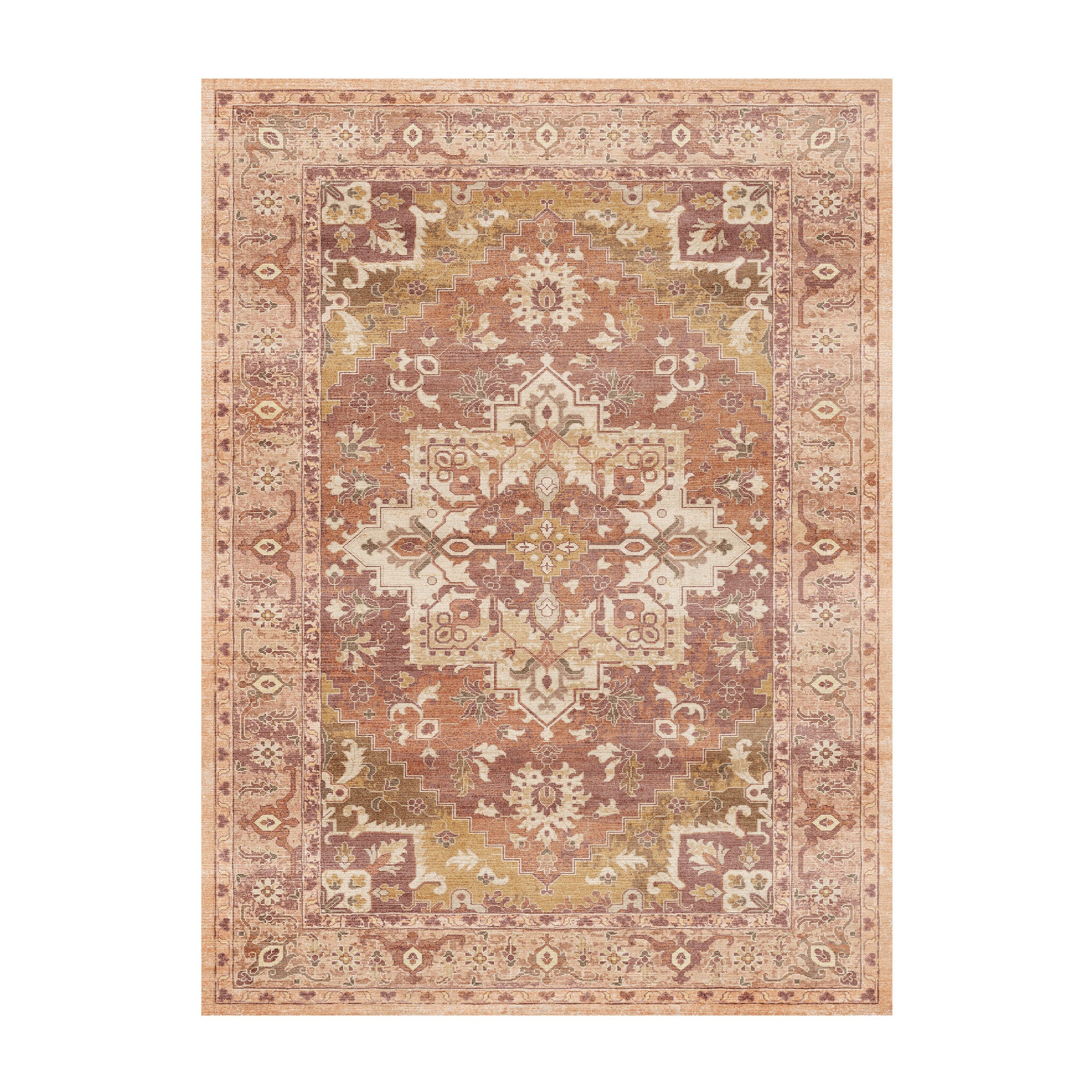 Tapis vintage - Sage Medallion Terracotta