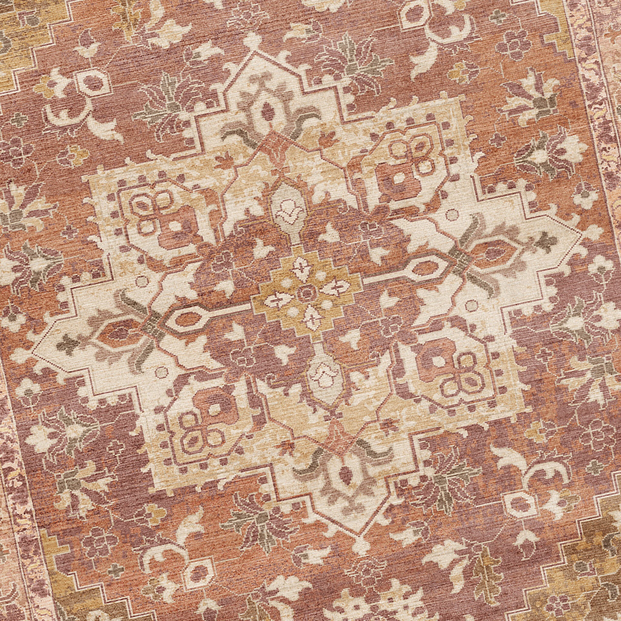 Tapis vintage - Sage Medallion Terracotta