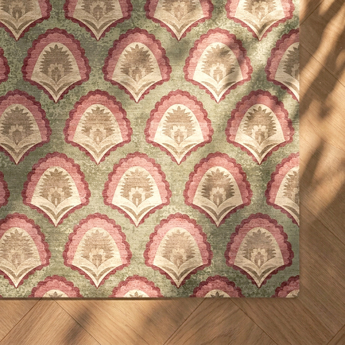 Vintage rug - Sage Pattern Green