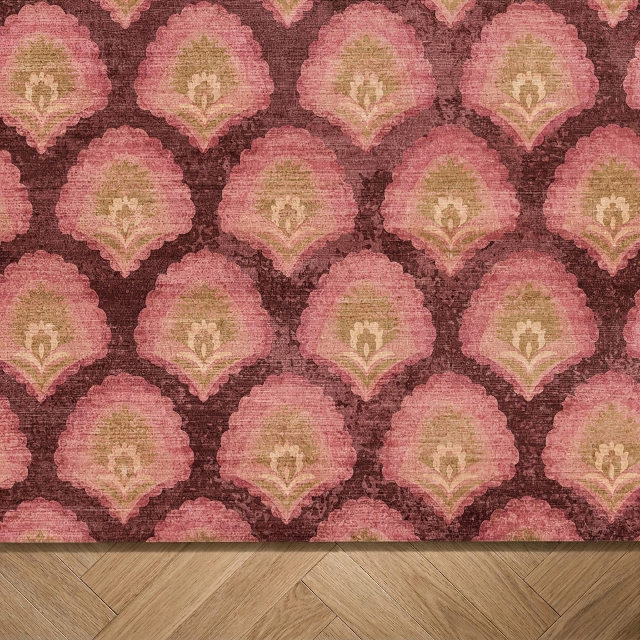 Tapis vintage - Sage Pattern Rouge