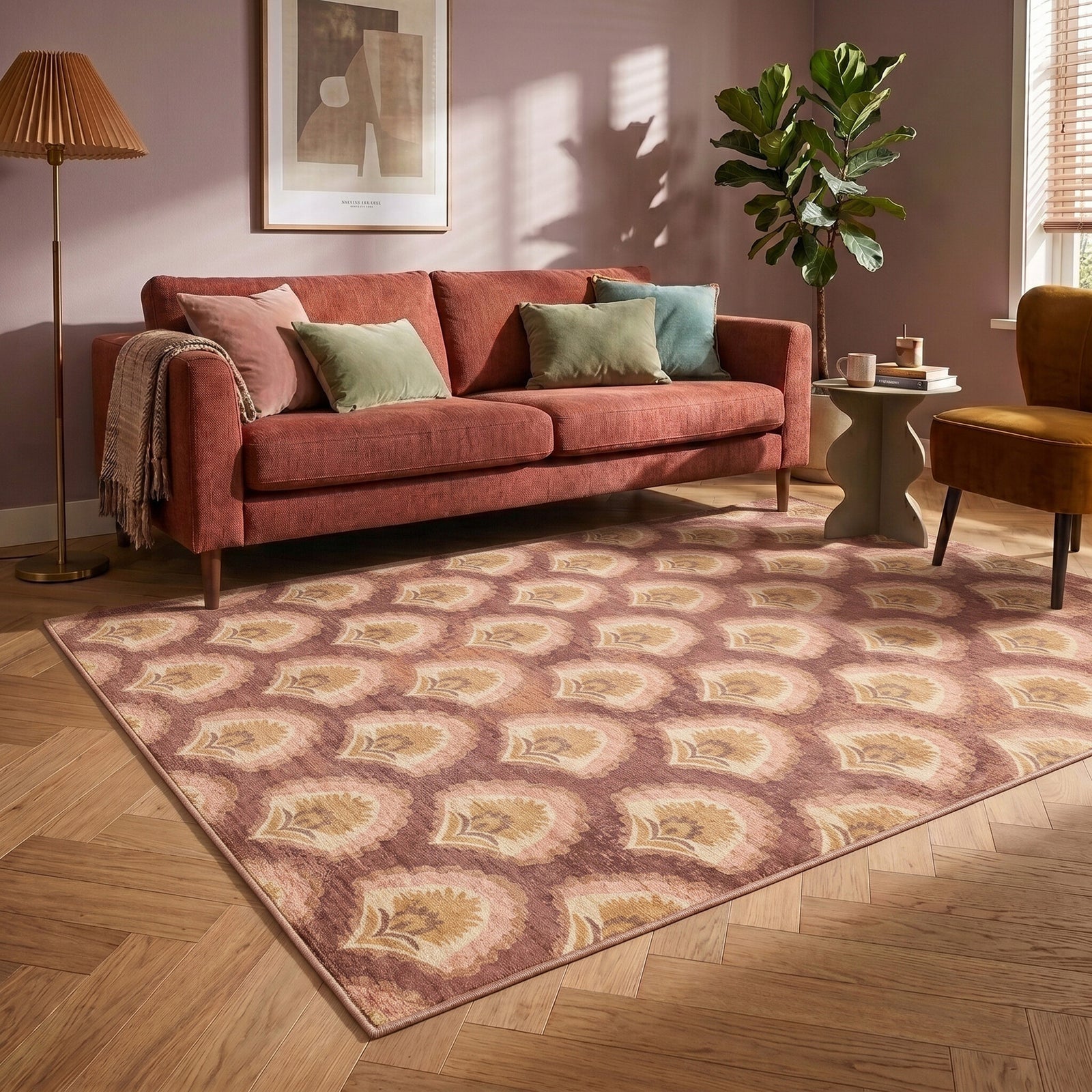 Tapis vintage - Sage Pattern Terracotta
