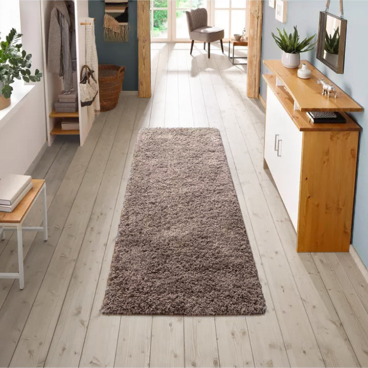 Tapis de Couloir à poils longs - Solid Taupe