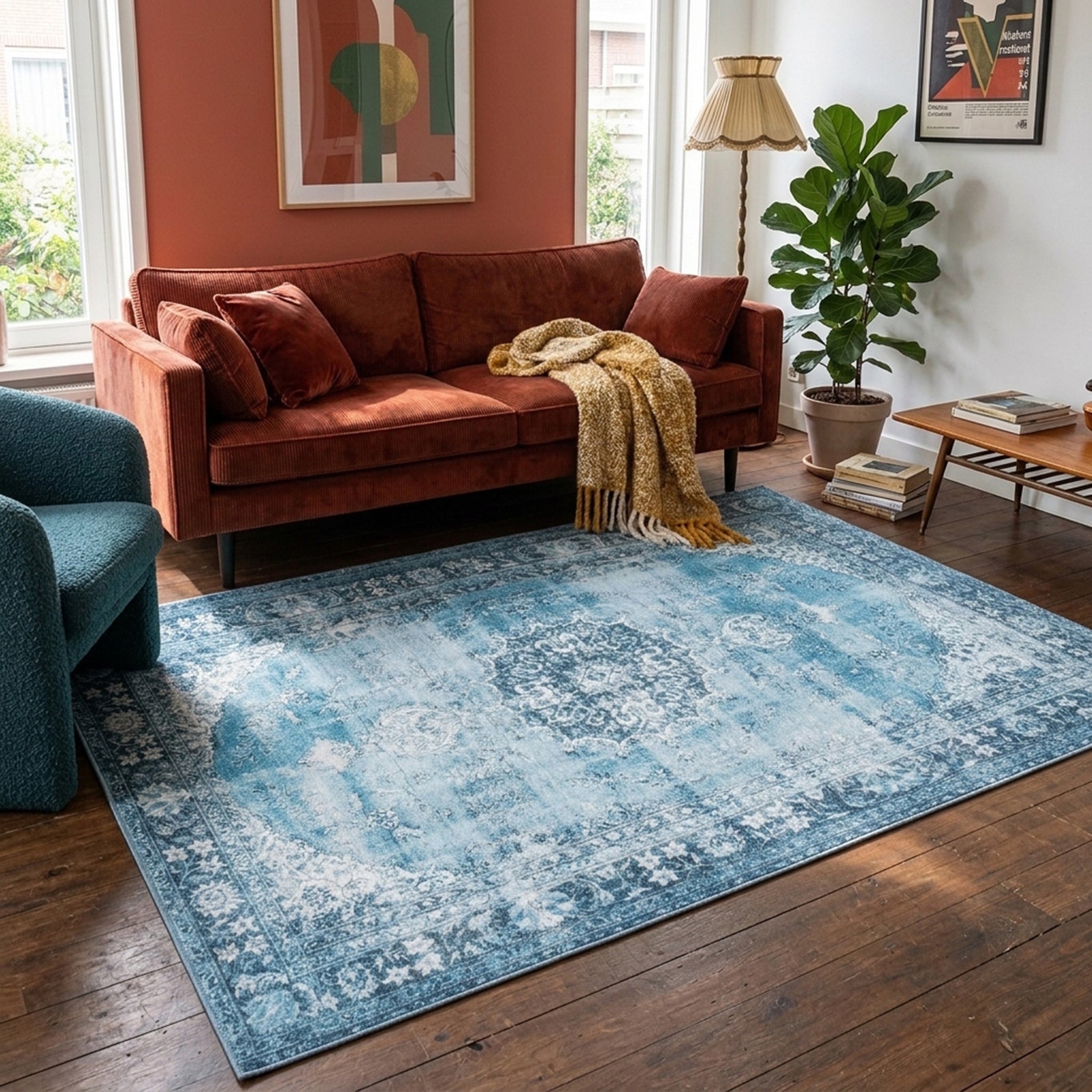 Vintage Rug - Estate Medallion Light Blue