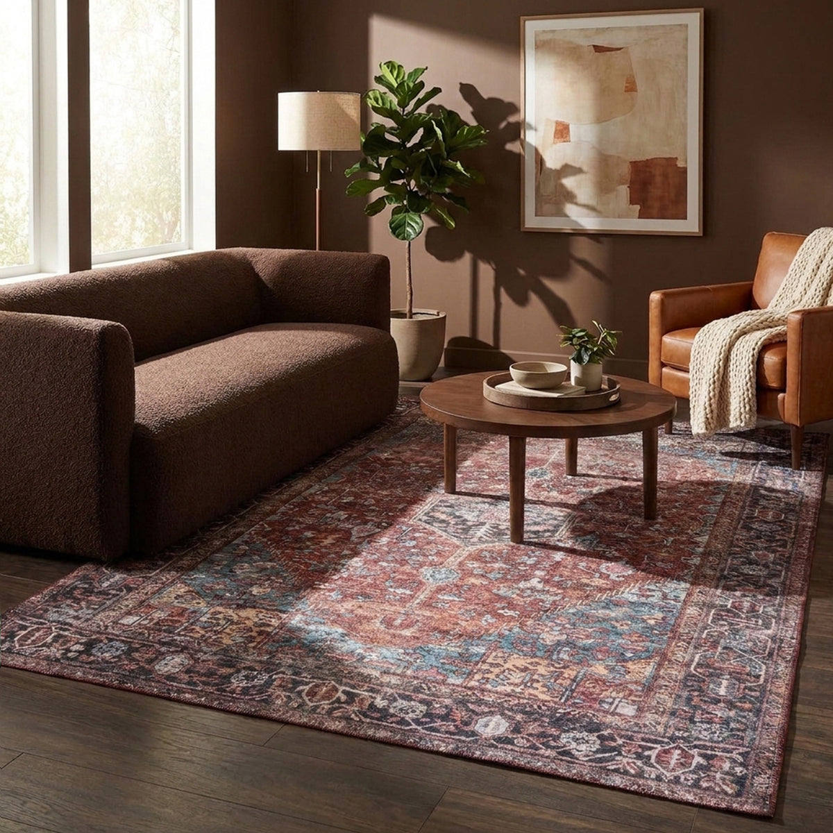 Vintage Rug - Lugan Burgundy