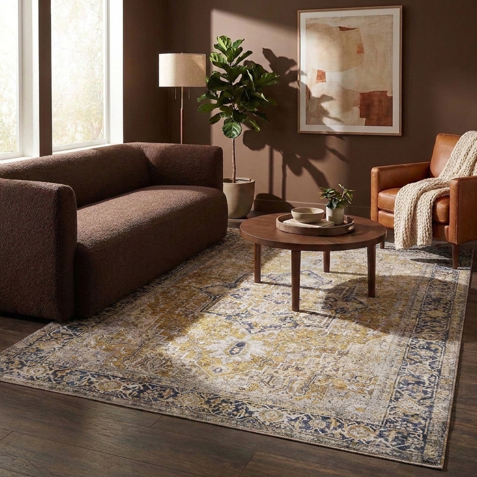Tapis vintage - Lugan Jaune