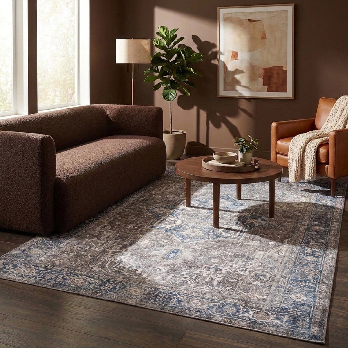Vintage Rug - Lugan Blue/Taupe