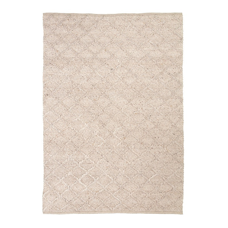Wool Woven Rug - Knit Beige