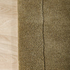 Wool rug - Isara Border Olive Green