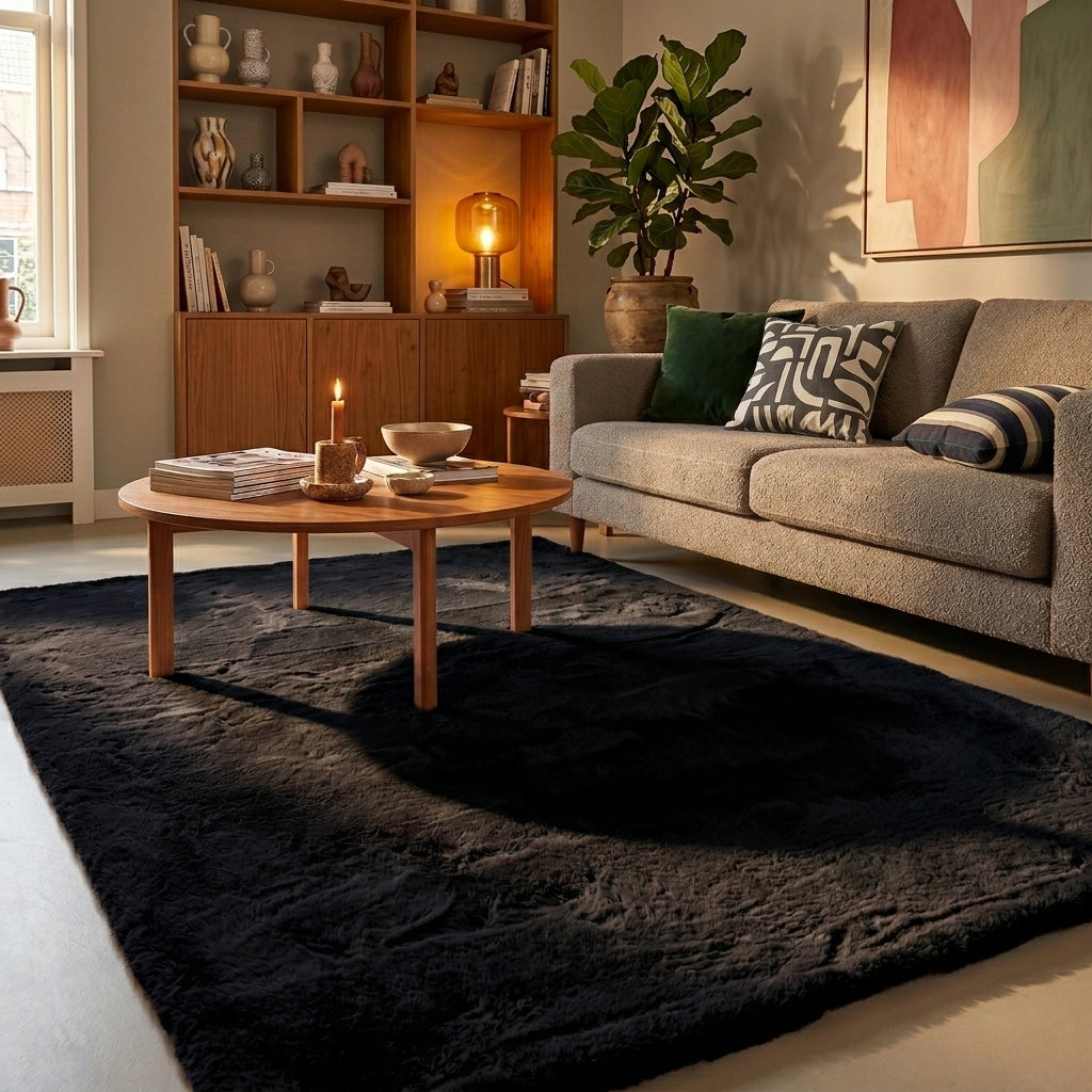 Soft High Pile Rug - Comfy Supreme Black