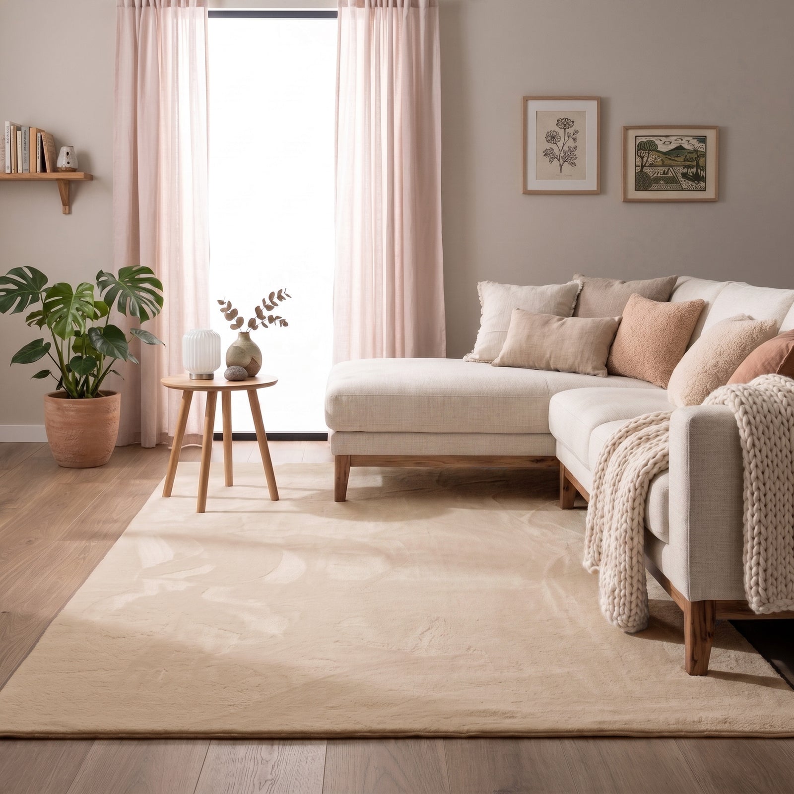 Tapis doux à poils courts – Cozy Beige