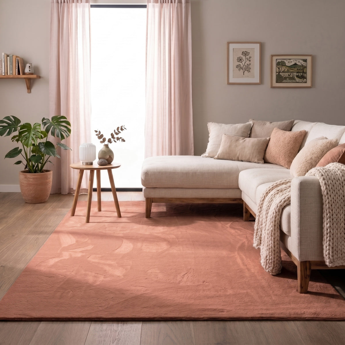 Tapis doux à poils courts – Cozy Rose