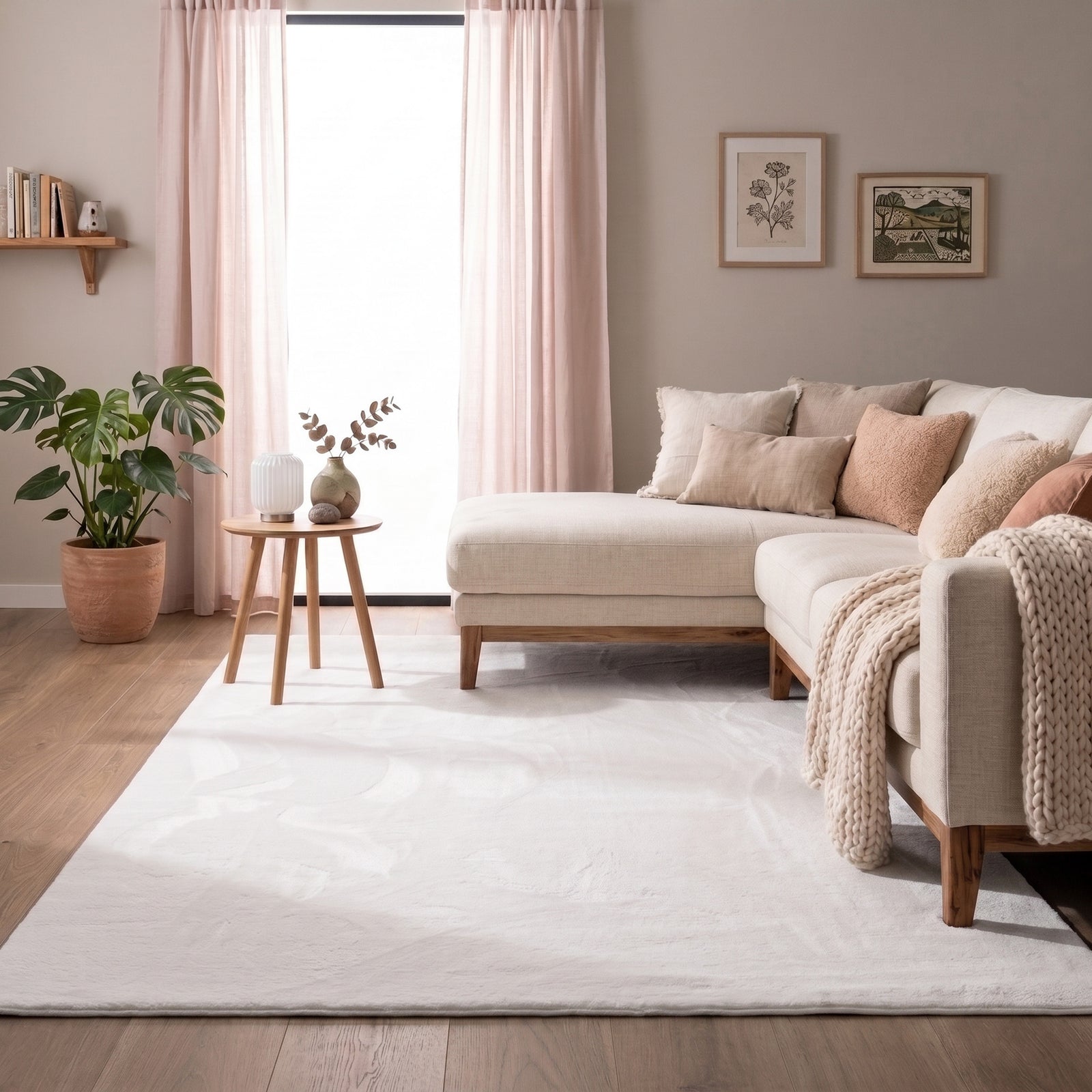 Tapis doux à poils courts - Cozy Blanc